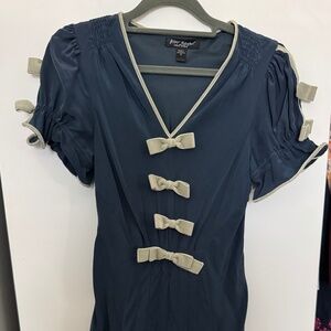 Size 2 Vintage Betsey Johnson Silk Blue Dress